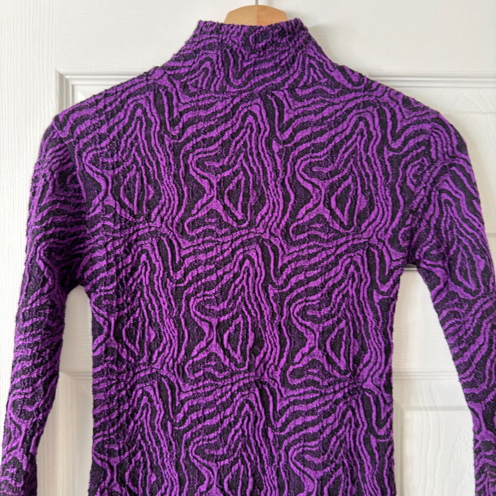 Zara Purple and Black Textured Knit Top